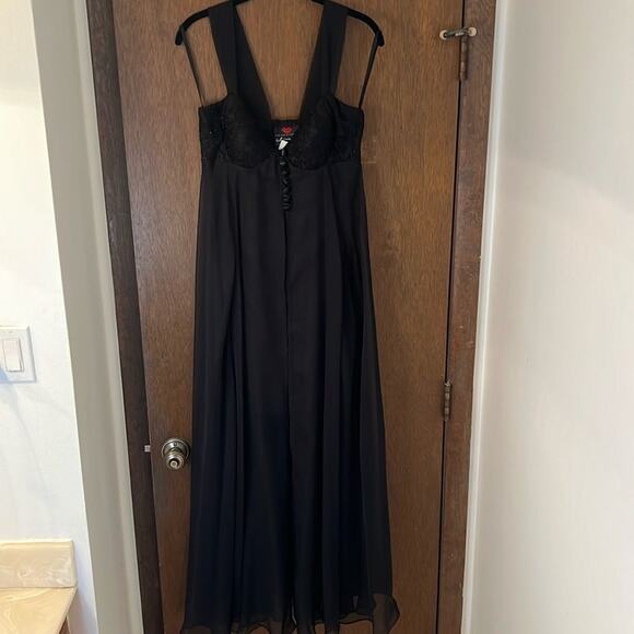 Karen Okada David Howard Black Bustier Slip Gown Dress Size 10 USA Vintage - Picture 1 of 11